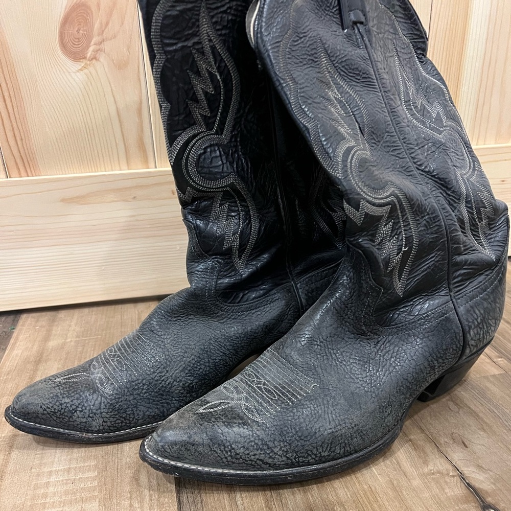 Vintage Tony Lama Sueded Shrunken Shoulder Leather 11 D